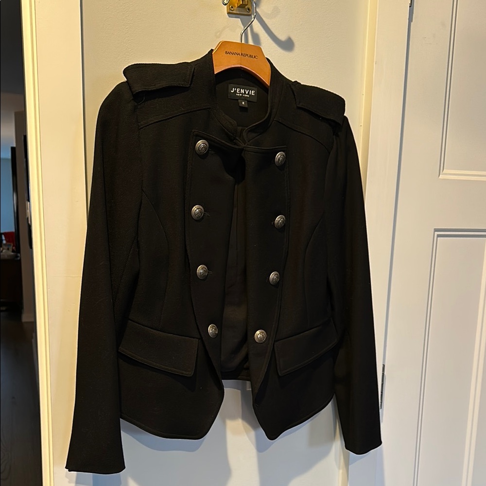 Black Military Style Women's Jacket - sz 2 -matching pants & skirt also for sale